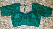 Green brocade silk blouse