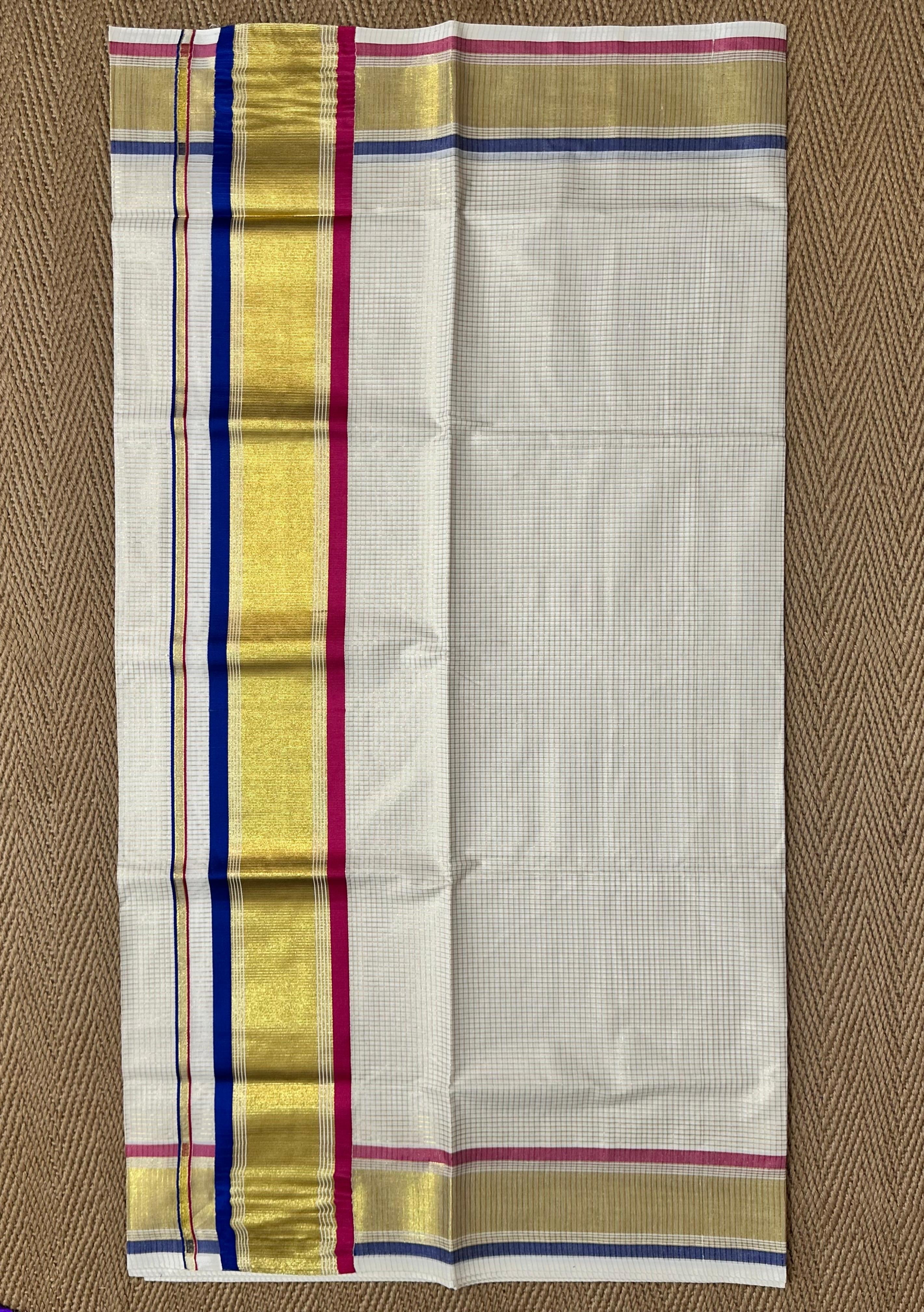 Soft cotton set saree with small checks
