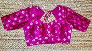 Pink and silver brocade blouse