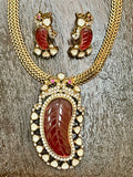 Victorian Necklace with Ruby pendent and earring