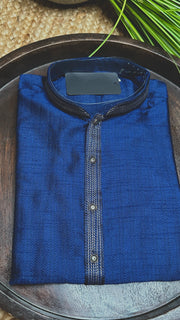 Navy blue semi silk kurta - 40