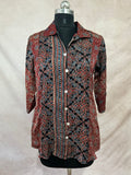 Pure Modal silk shirt with hand block print