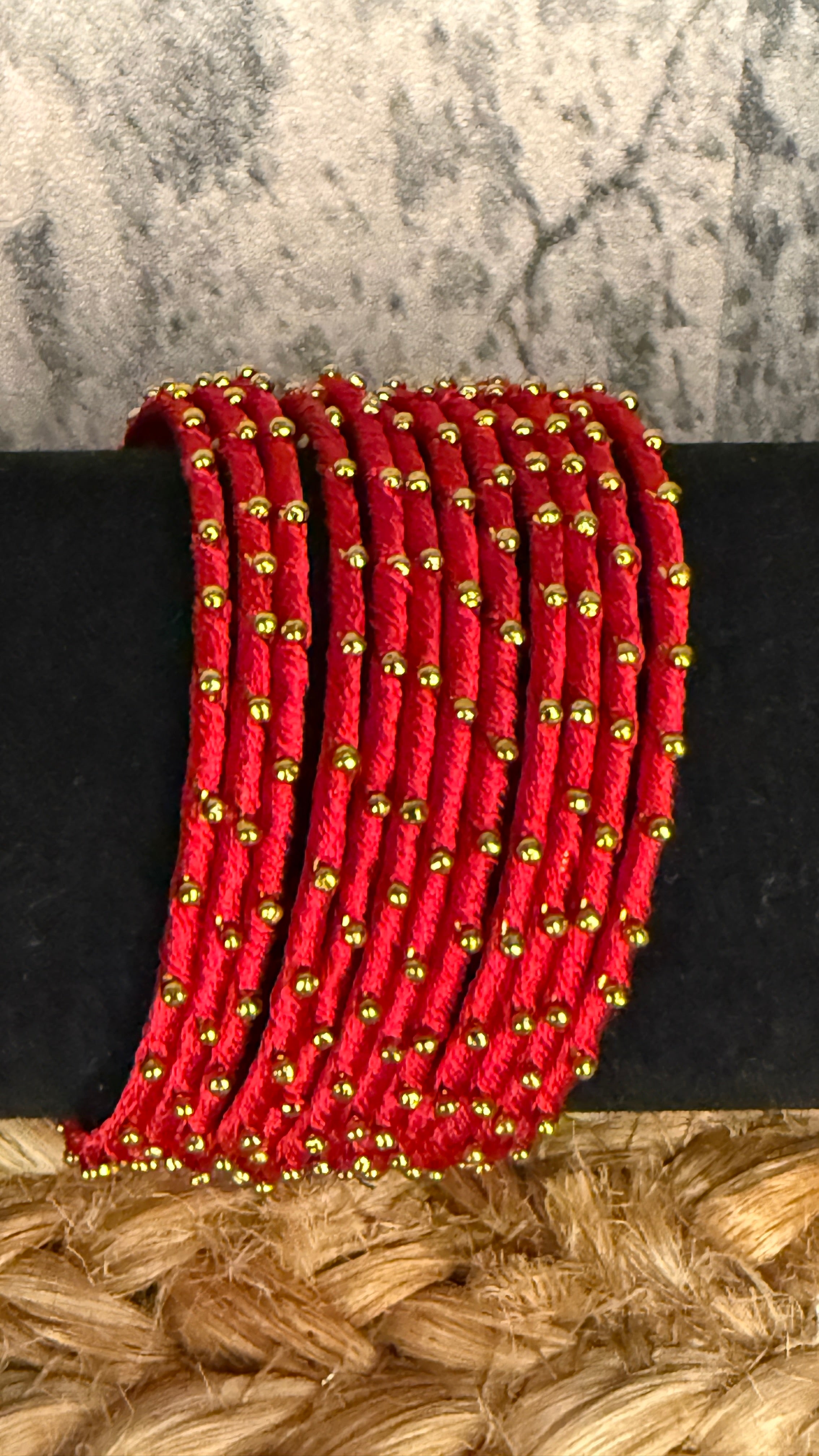 Red thread bangle set (12 number)- 2.4