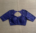 Purple silk cotton blouse with sleeves