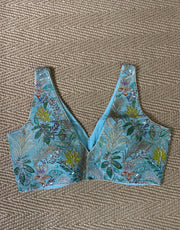 Light blue tissue silk blouse