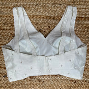 White sequins designer blouse