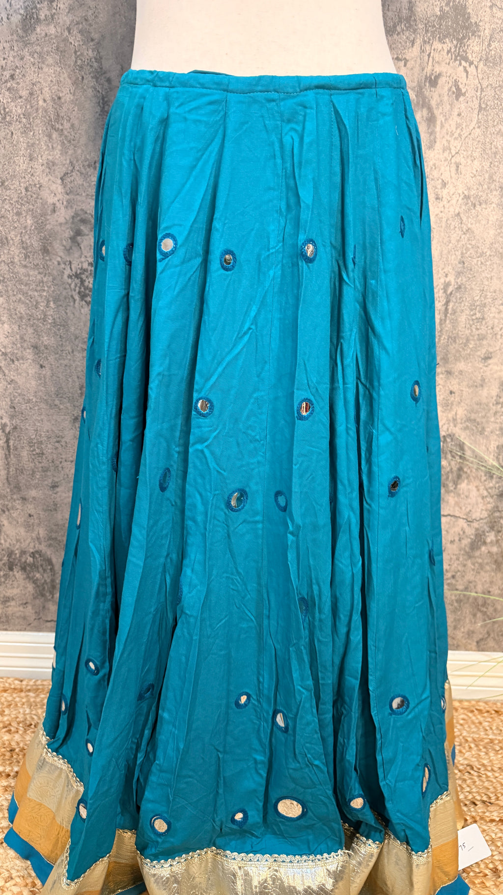 8 m flare navrathri skirt with foil mirror