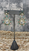 Earring with pastal pink and blue stones