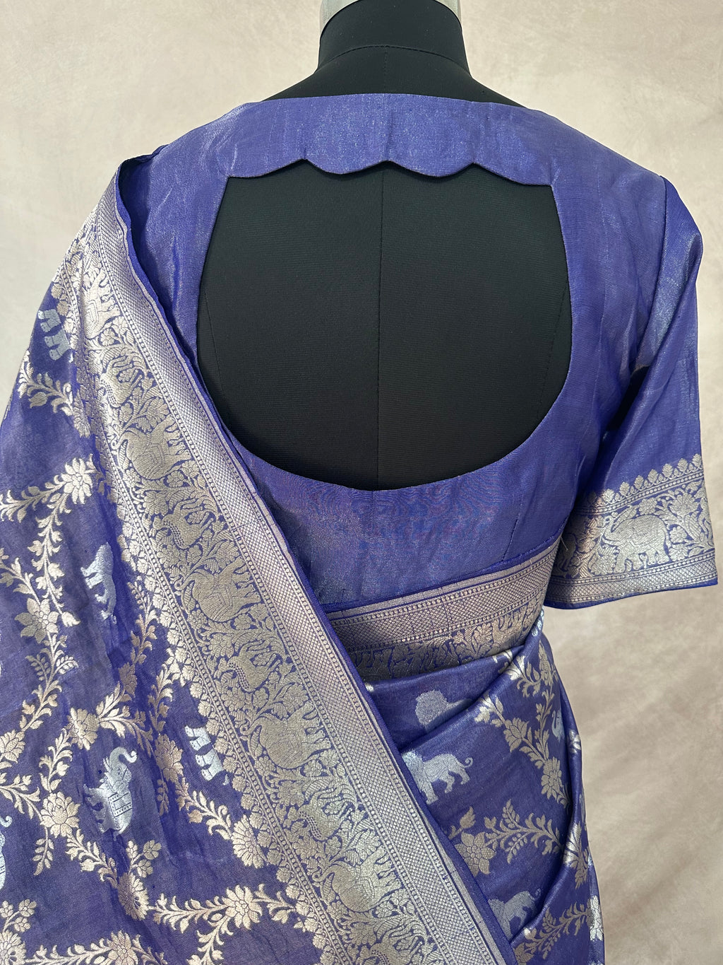 Silk Tissue Alfi figure jaal weave saree with blouse