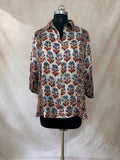 Pure Modal silk shirt with hand block print