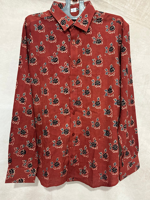 Ajrakh handblock printed shirts in pure Cotton