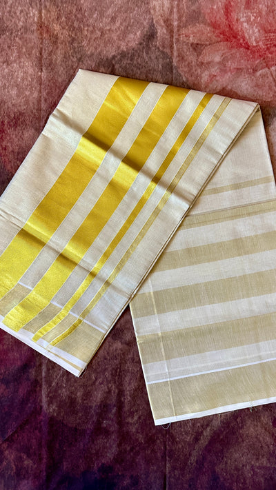 Tissue set saree with skirt border