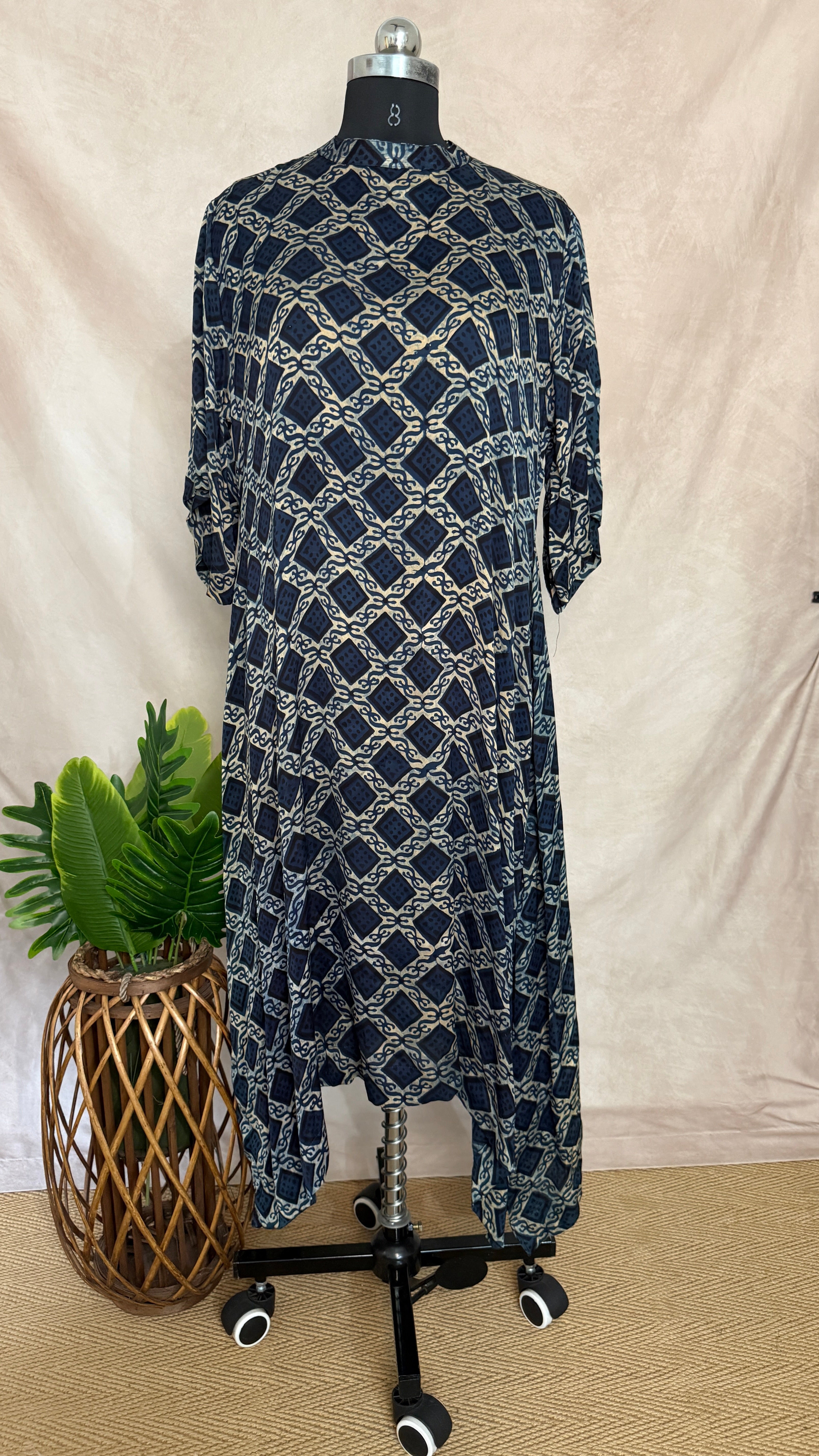 Ajrakh modal silk dress
