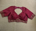 Red silk cotton blouse with  sleeves