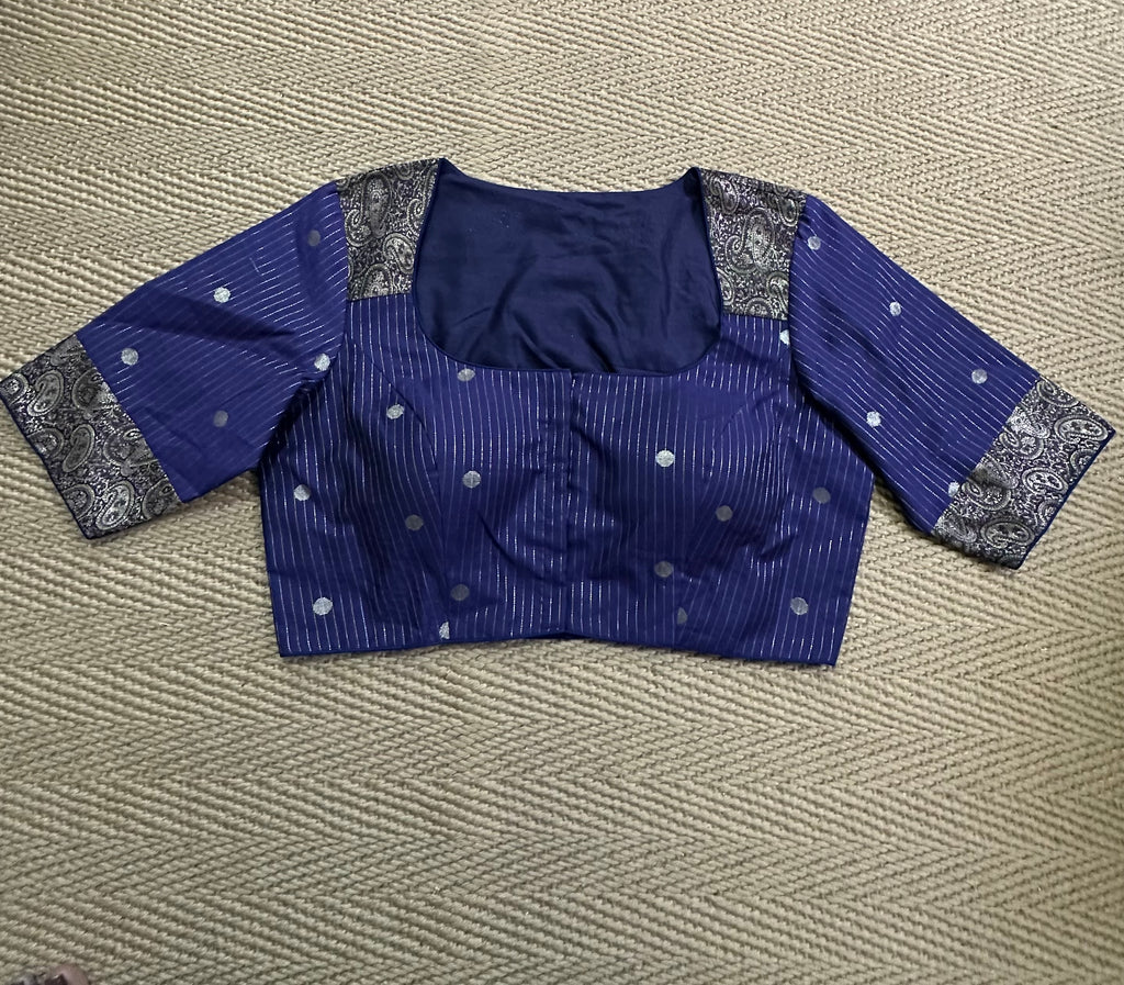 Purple  silk cotton blouse with  sleeves