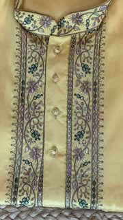 Light Yellow kurta with emroidery
