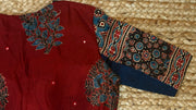 Blue modal silk blouse