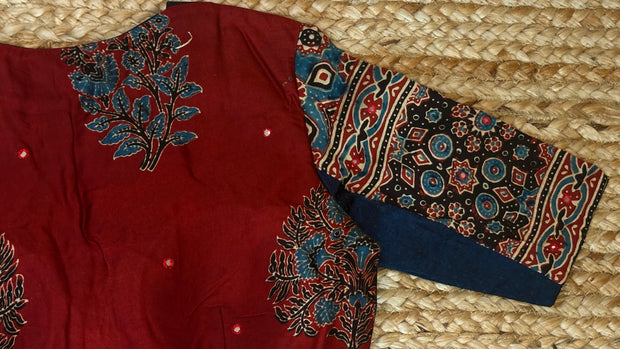 Blue modal silk blouse