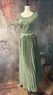 Olive green lehanga with shrug