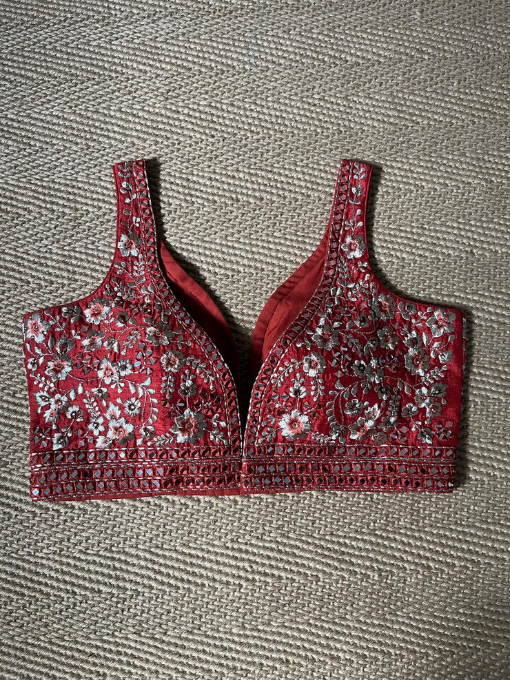 Rust color designer blouse