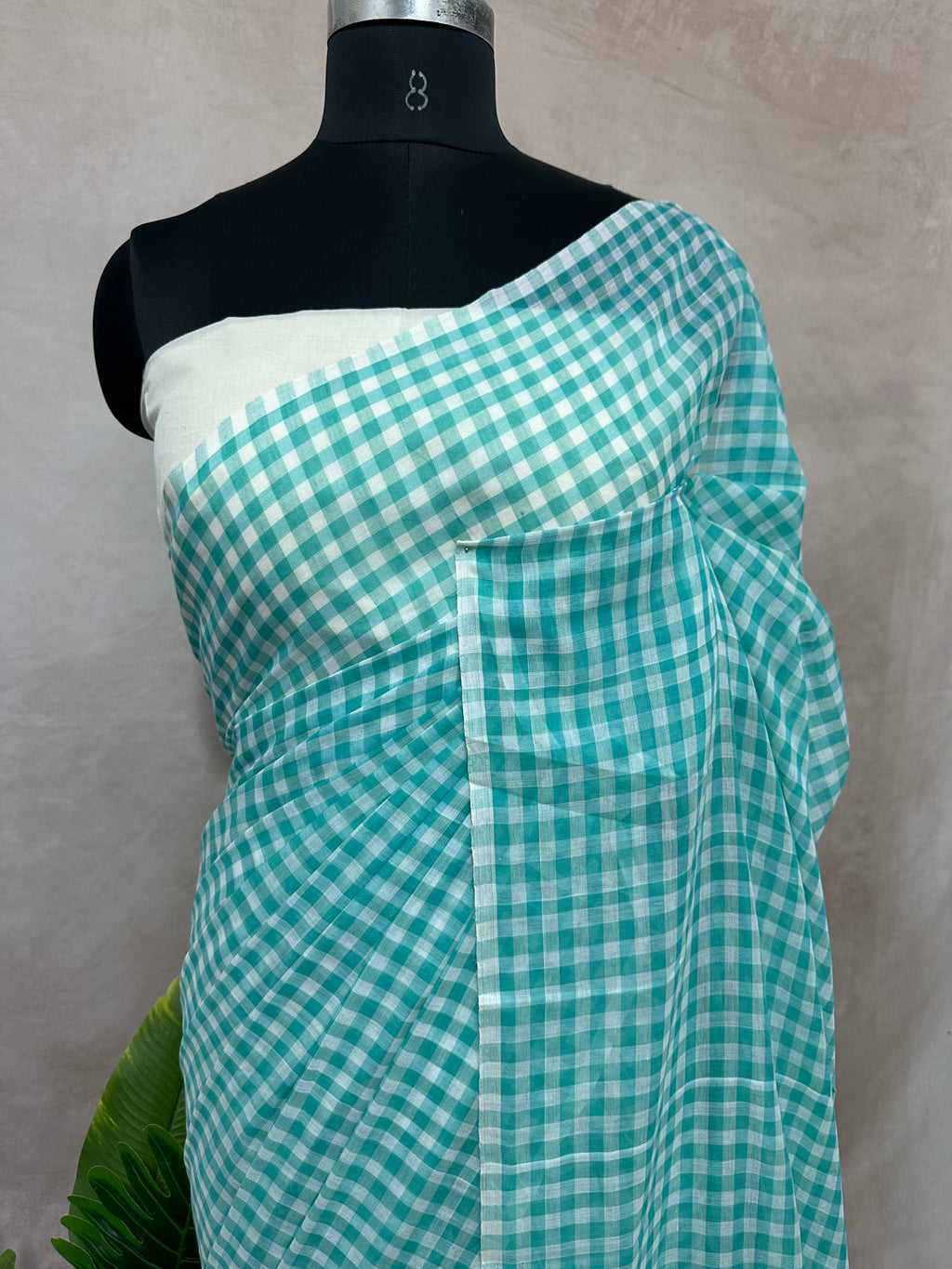 Mul cotton check saree