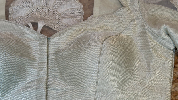 Off white brocade designer blouse