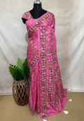 Bangalore silk saree with kantha work, No BP