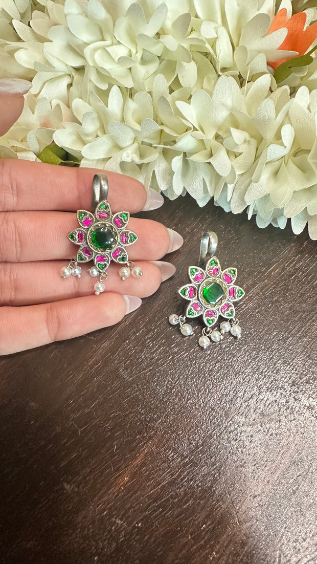 Silver Bugadis with kemp stones