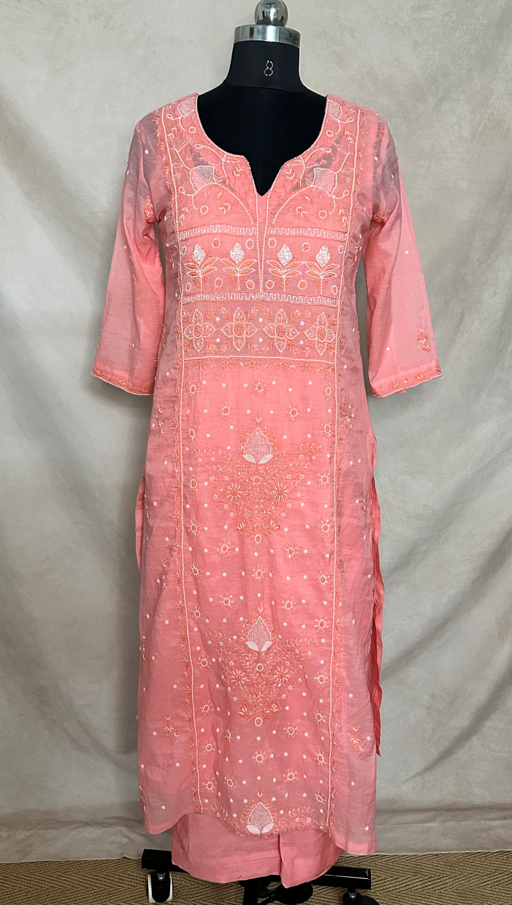 Designer Chikankari kurti with bottom and dupatta