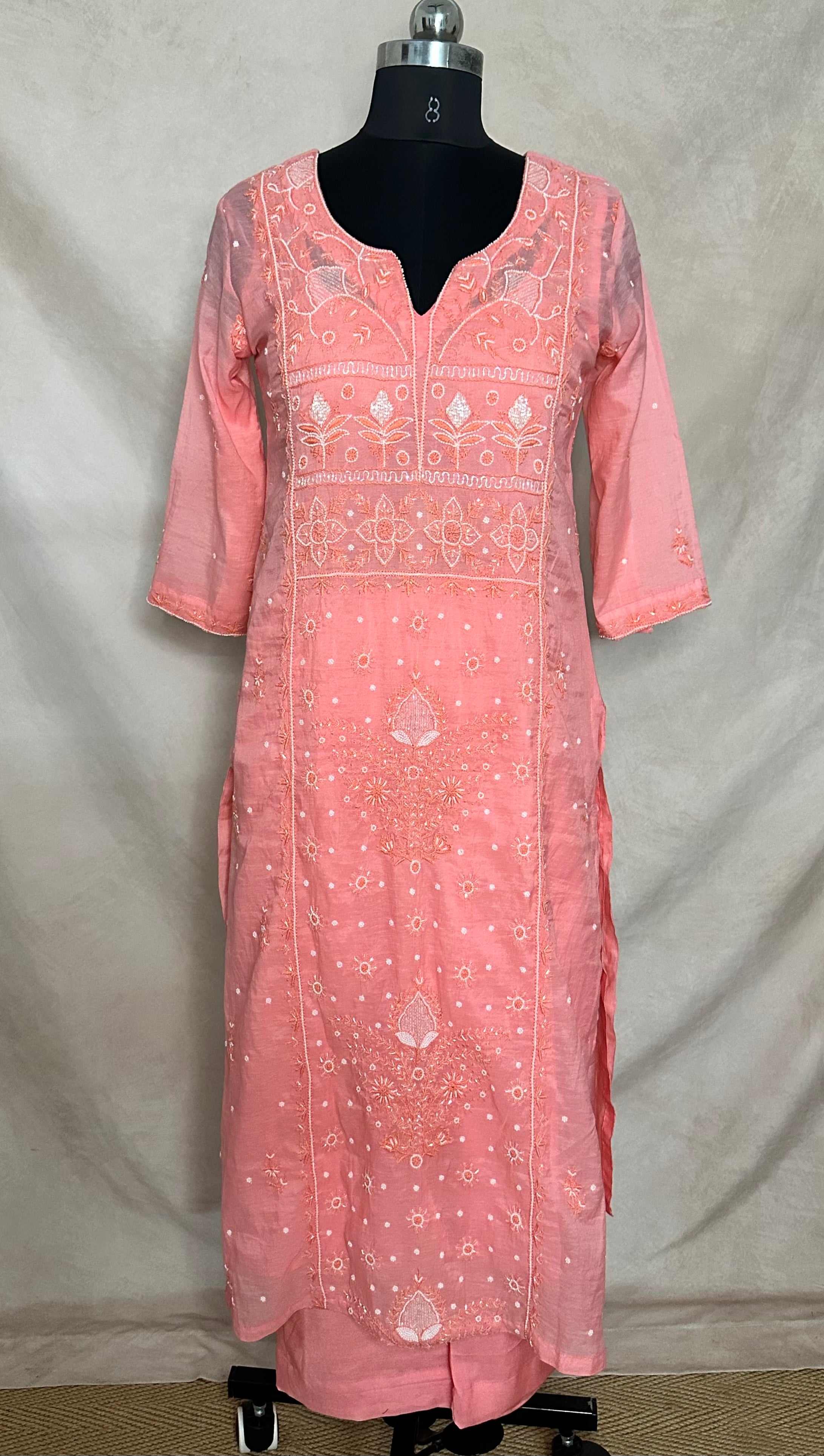 Designer Chikankari kurti with bottom and dupatta