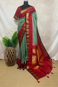 Handloom pure silk cotton gadwal saree