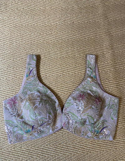 Lilac tissue silk blouse