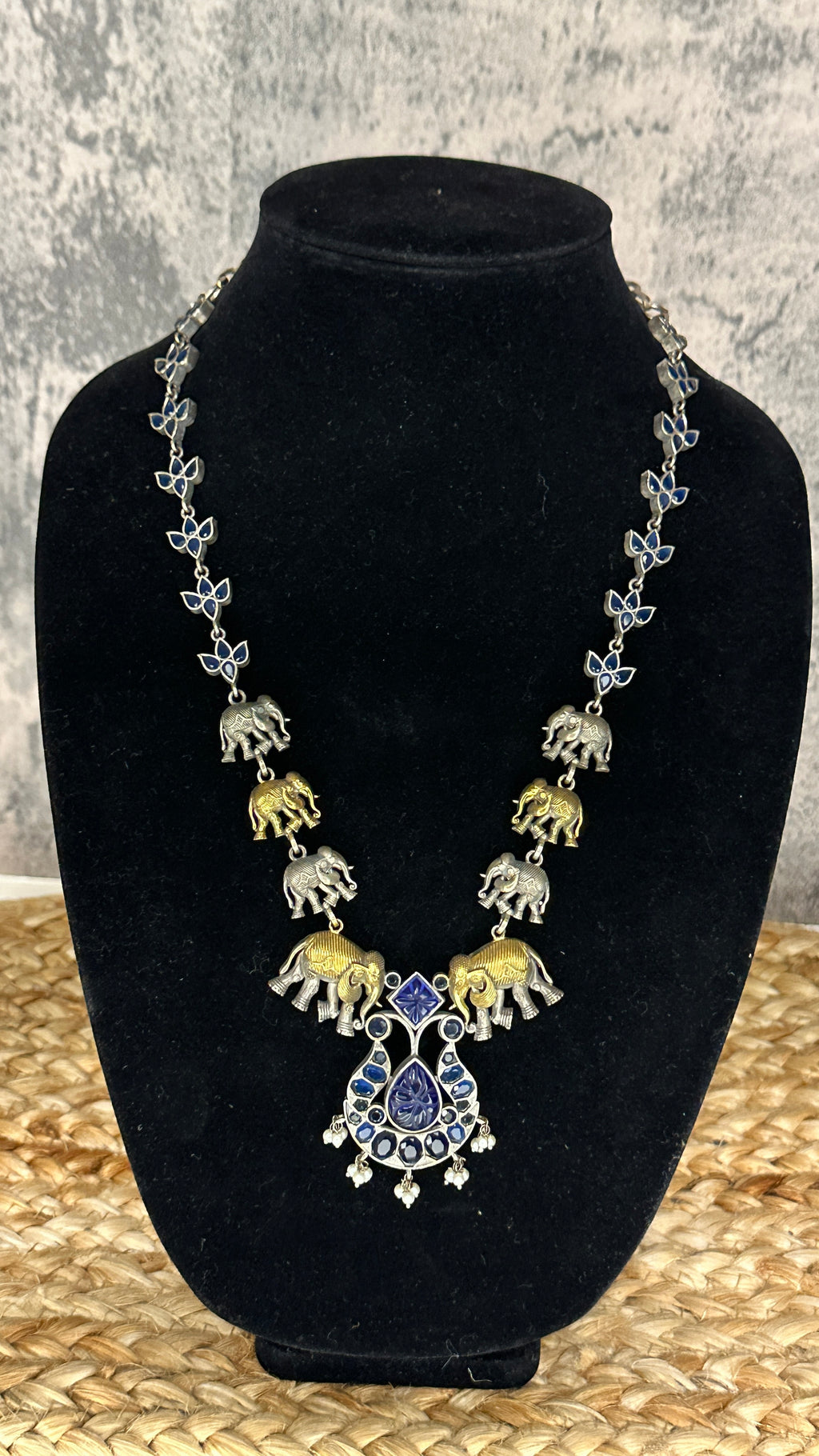 Dual tone necklace with studs