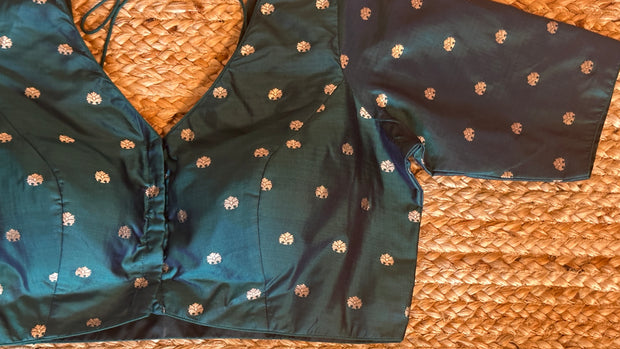 Green silk blouse