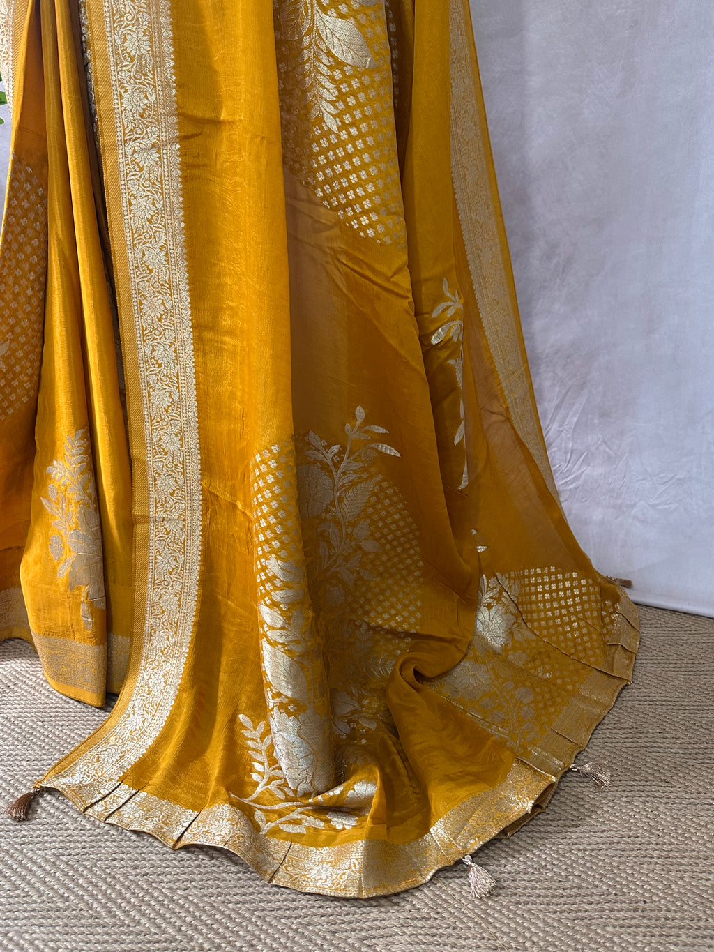 Crepe georgette saree with stitched blouse