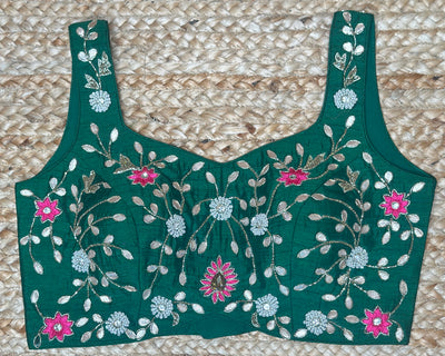 Green sequins designer blouse