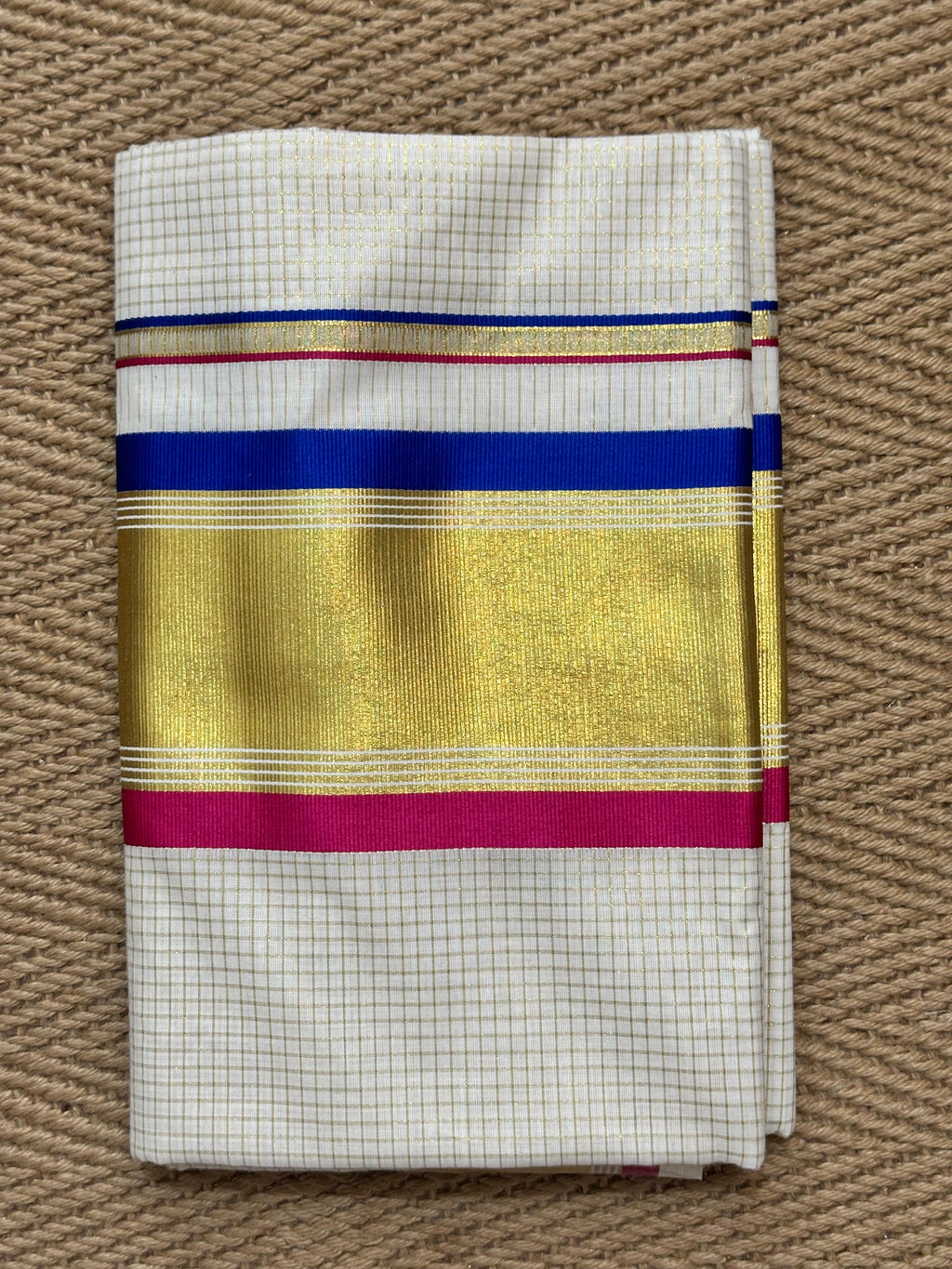 Soft cotton set saree with small checks