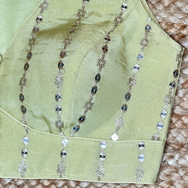 Yellow silk sleeveless blouse