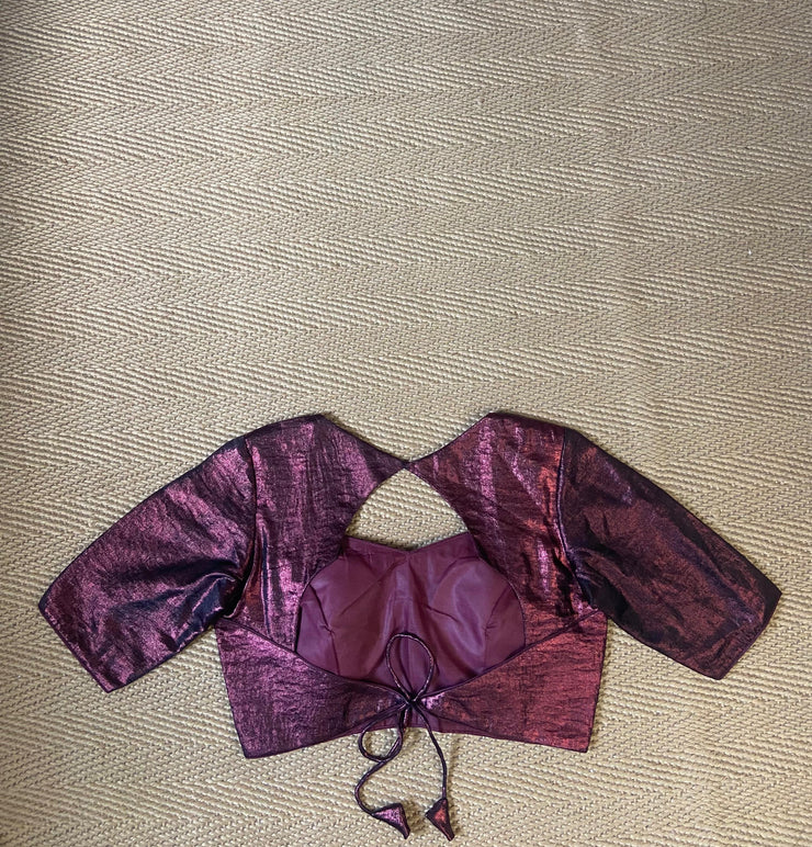 Maroon plain tissue blouse