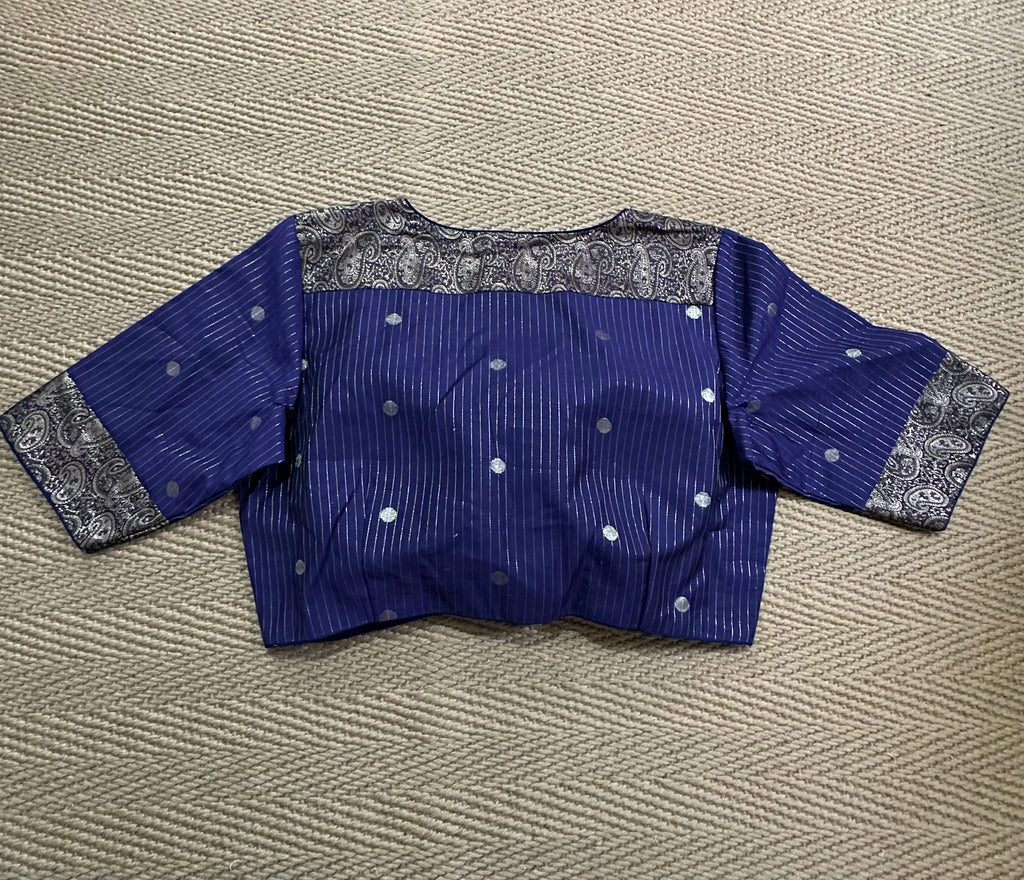 Purple  silk cotton blouse with  sleeves