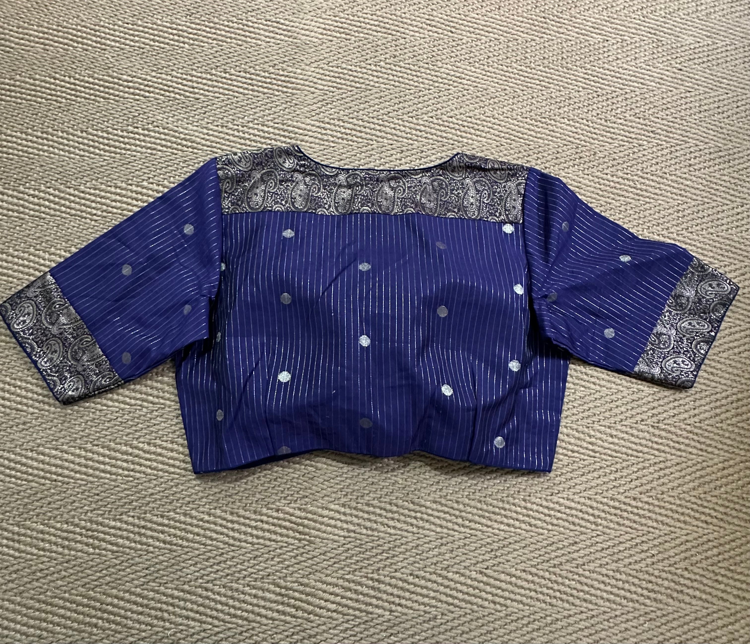 Purple  silk cotton blouse with  sleeves