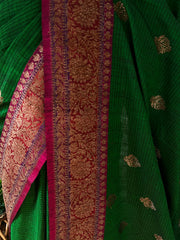 Pure Dupion silk saree with stitched blouse