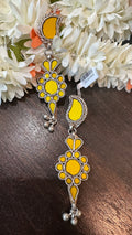 Afgani earring with yellow glass stones
