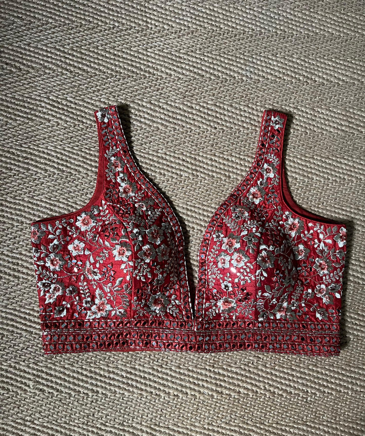 Rust color designer blouse