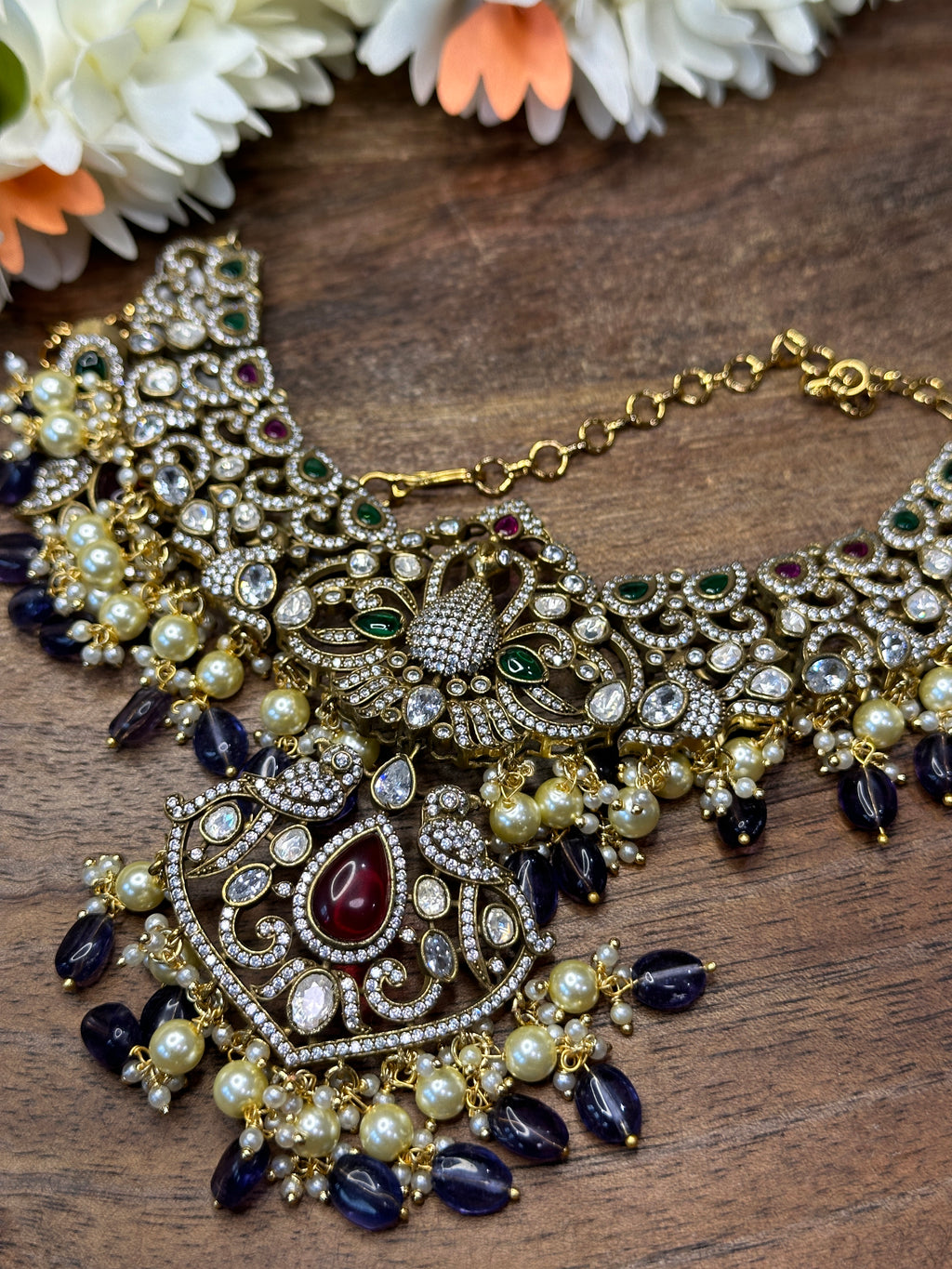 Victorian finish necklace with earring