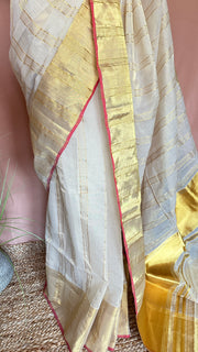 Handloom kerela saree with stitiched blouse