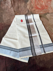 Set Saree with black and silver border