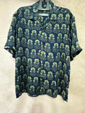 Ajrakh handblock printed Cuban colar shirts in pure modal silk