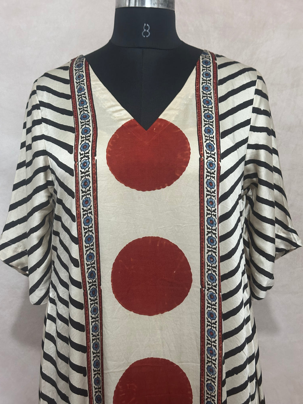 Designer Ajrakh modal silk dress