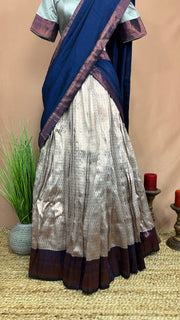 Semi silk brocade dhavani